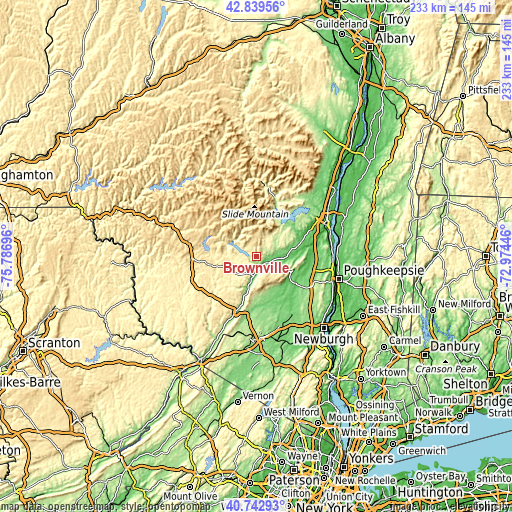 Topographic map of Brownville