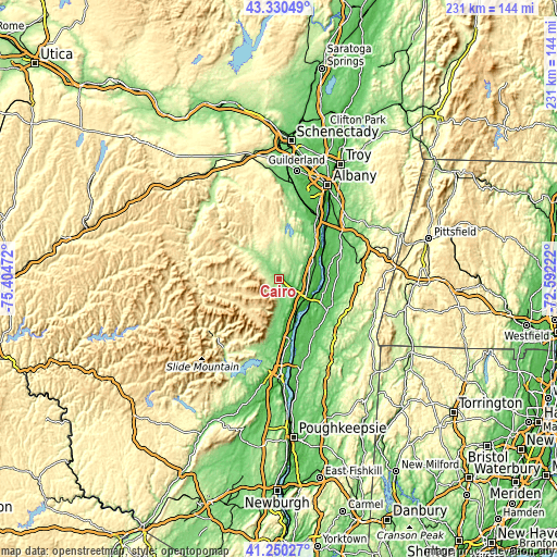 Topographic map of Cairo