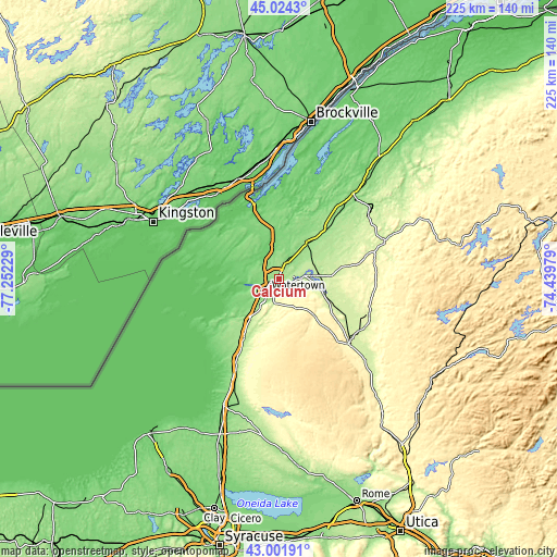 Topographic map of Calcium