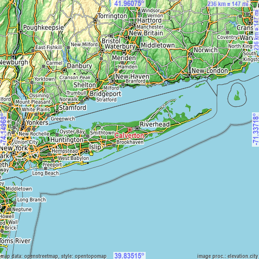 Topographic map of Calverton