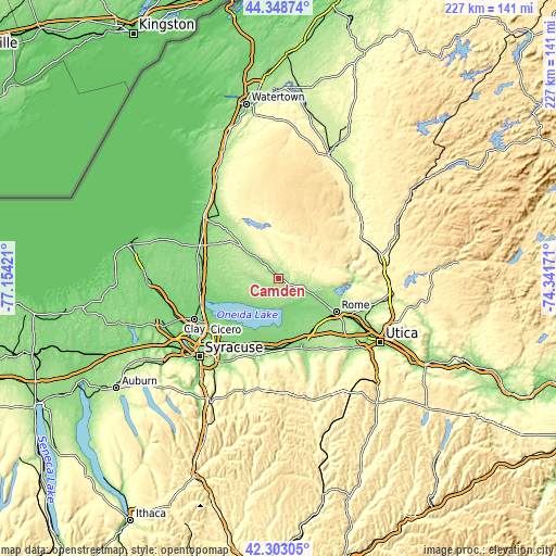 Topographic map of Camden