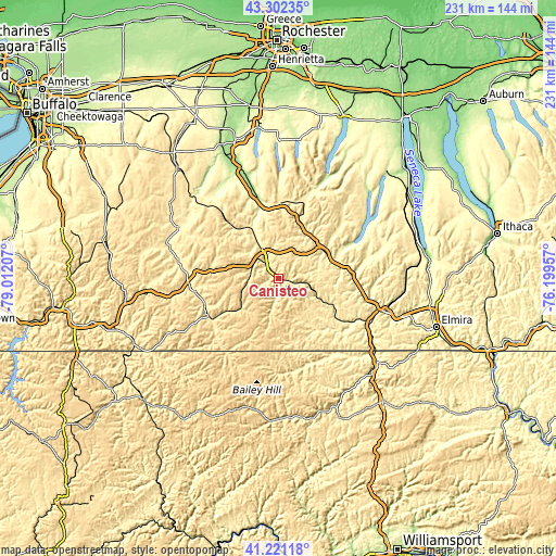 Topographic map of Canisteo