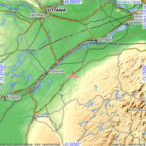 Topographic map of Canton