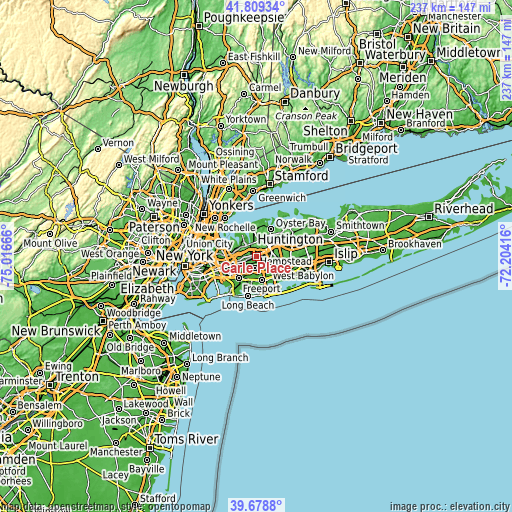 Topographic map of Carle Place