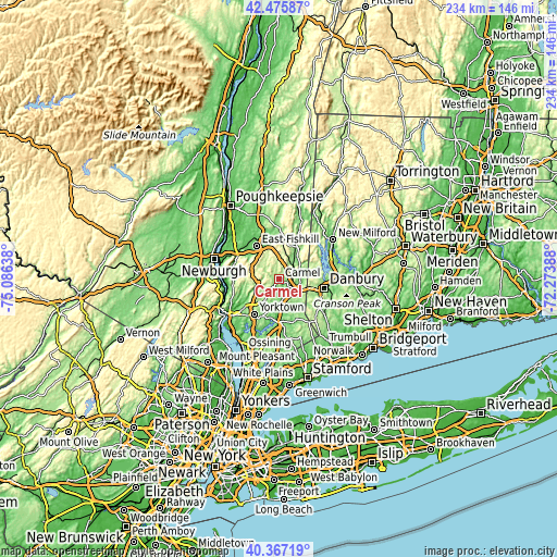 Topographic map of Carmel