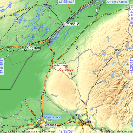 Topographic map of Carthage