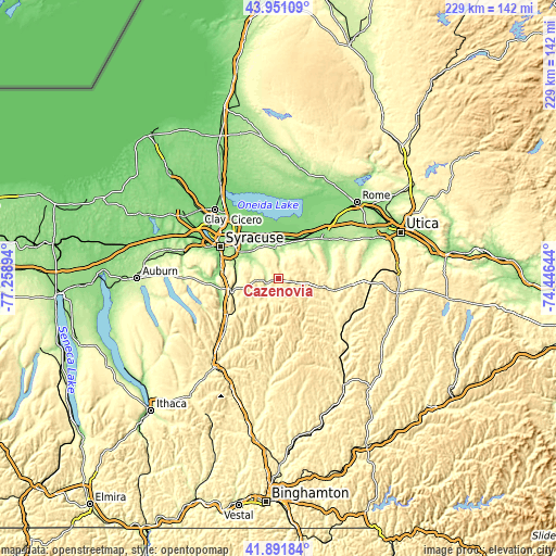 Topographic map of Cazenovia