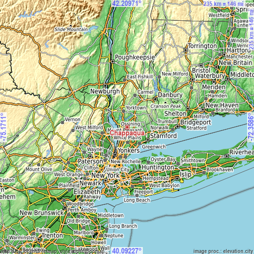 Topographic map of Chappaqua