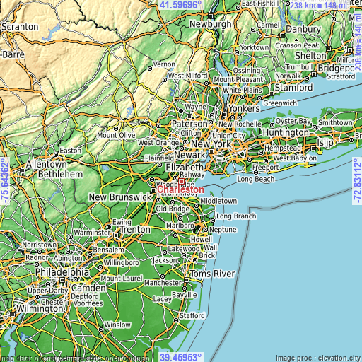 Topographic map of Charleston