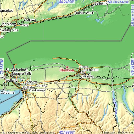 Topographic map of Clarkson