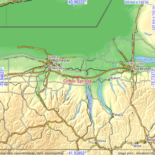 Topographic map of Clifton Springs