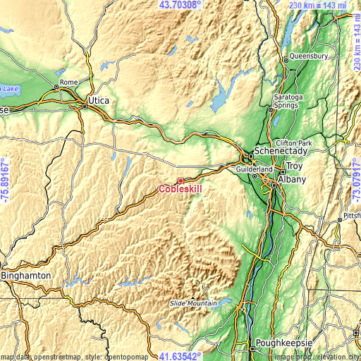 Topographic map of Cobleskill