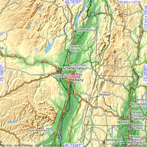 Topographic map of Cohoes