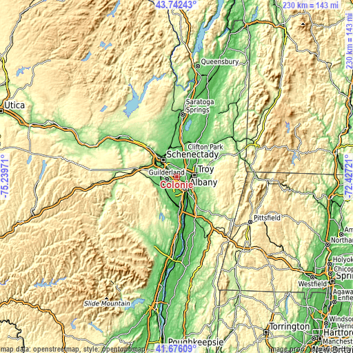 Topographic map of Colonie