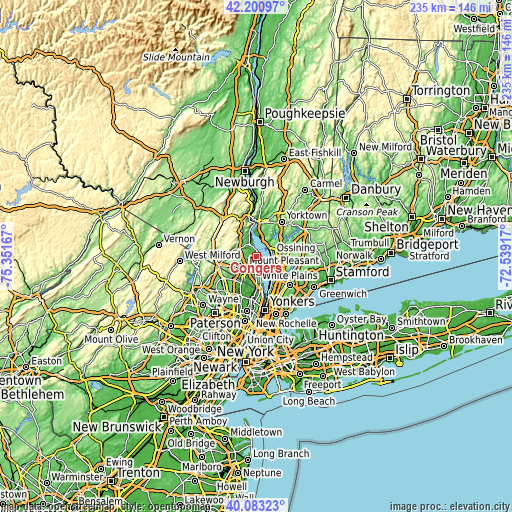 Topographic map of Congers