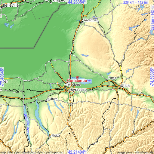 Topographic map of Constantia