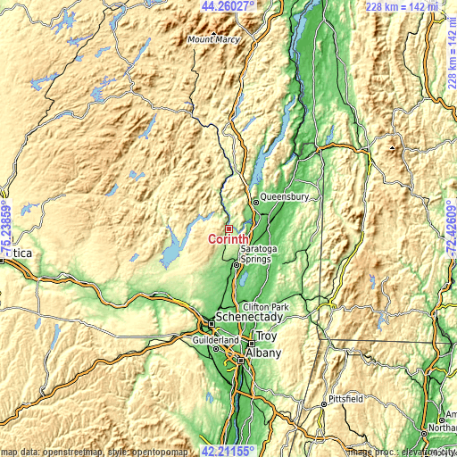 Topographic map of Corinth