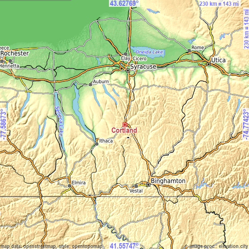 Topographic map of Cortland