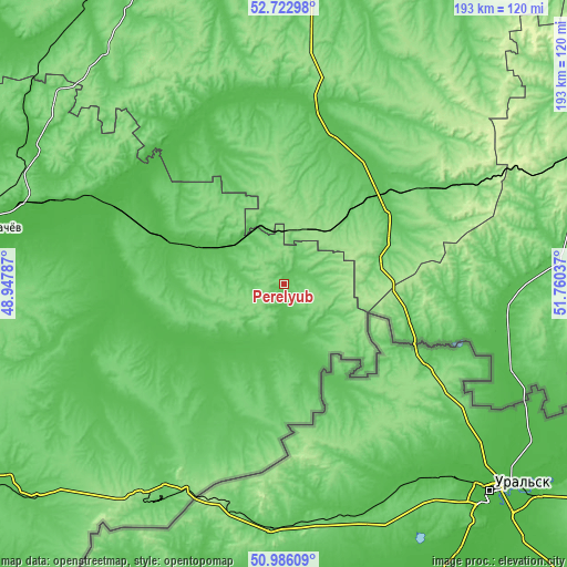 Topographic map of Perelyub