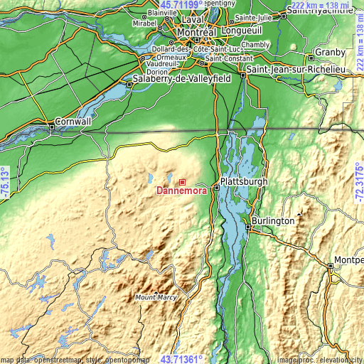 Topographic map of Dannemora