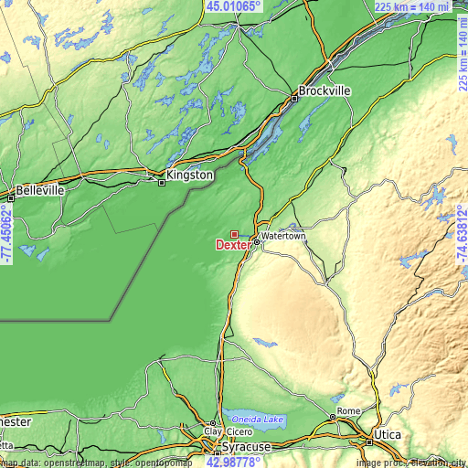 Topographic map of Dexter