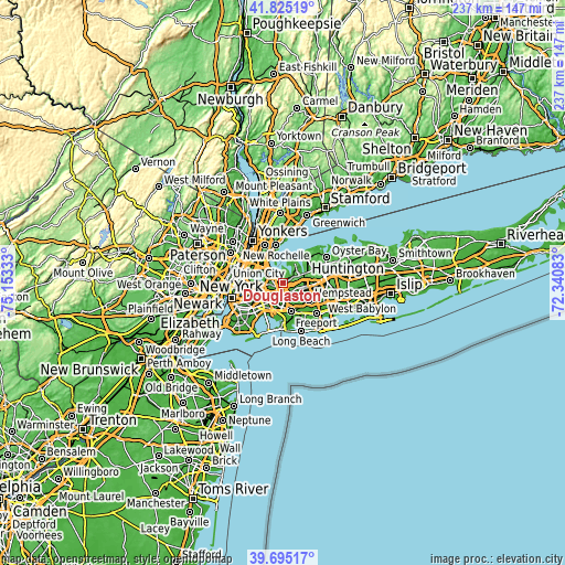 Topographic map of Douglaston