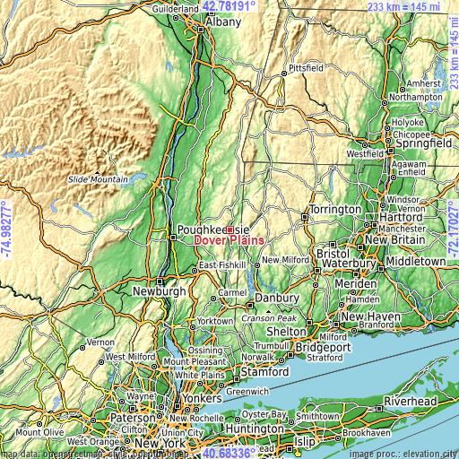 Topographic map of Dover Plains