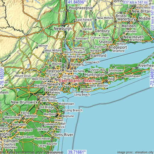 Topographic map of East Atlantic Beach