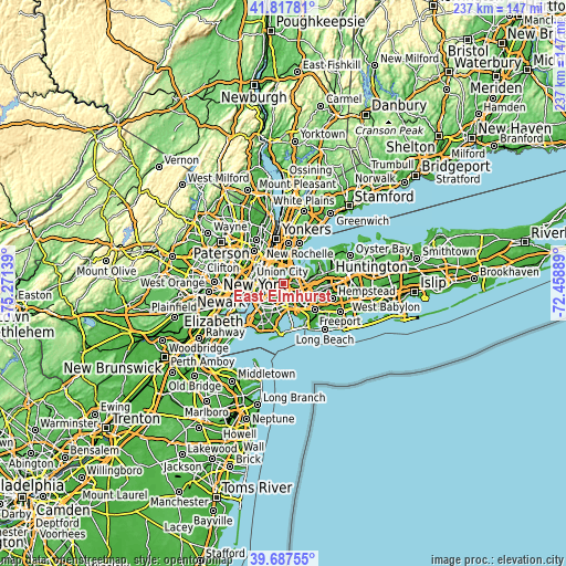 Topographic map of East Elmhurst