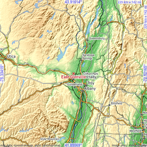 Topographic map of East Glenville