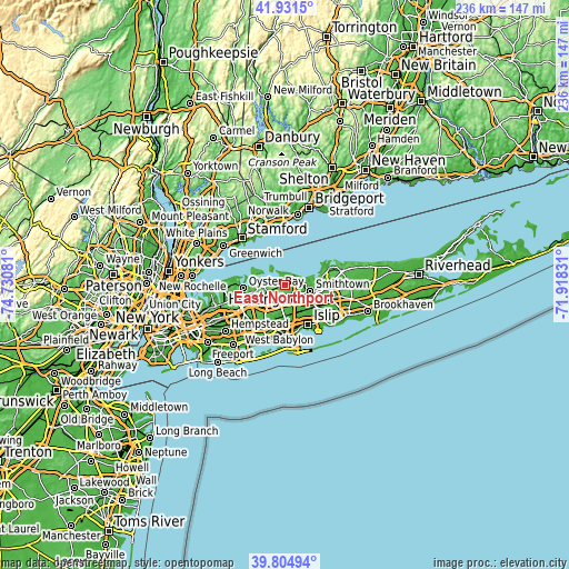 Topographic map of East Northport