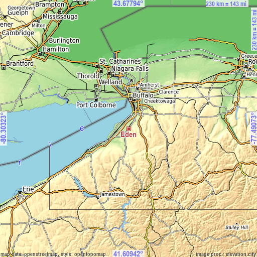 Topographic map of Eden