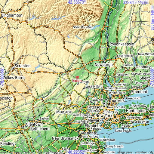 Topographic map of Eden