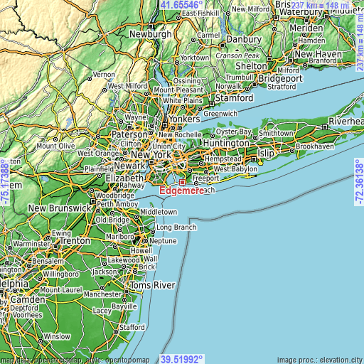 Topographic map of Edgemere