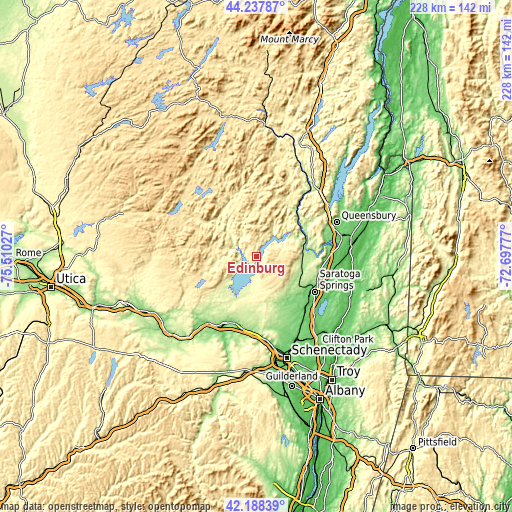 Topographic map of Edinburg