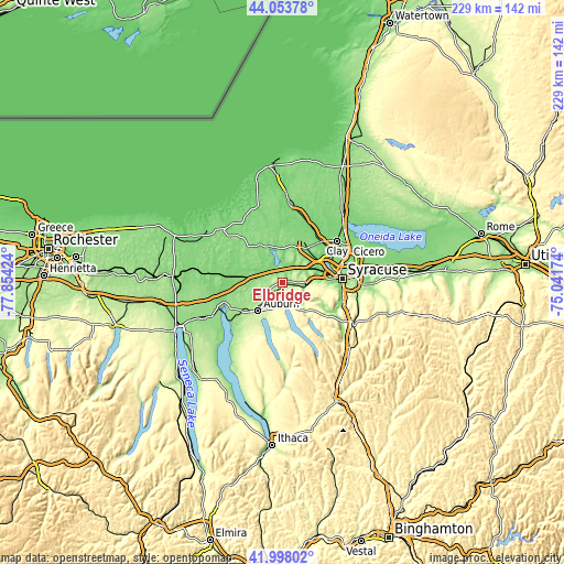 Topographic map of Elbridge