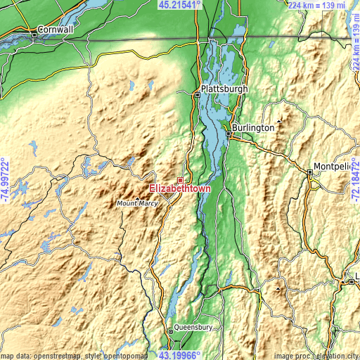 Topographic map of Elizabethtown