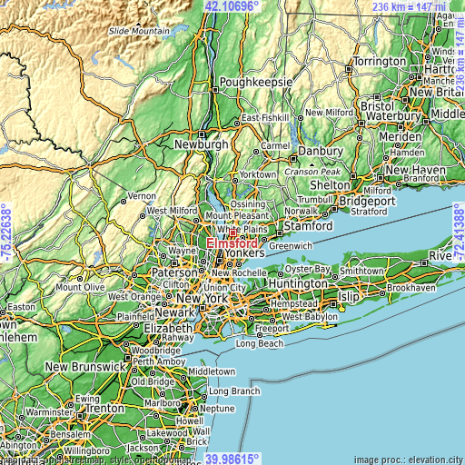 Topographic map of Elmsford