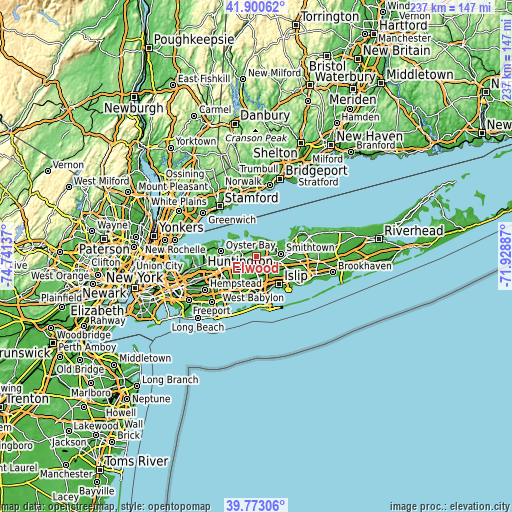 Topographic map of Elwood