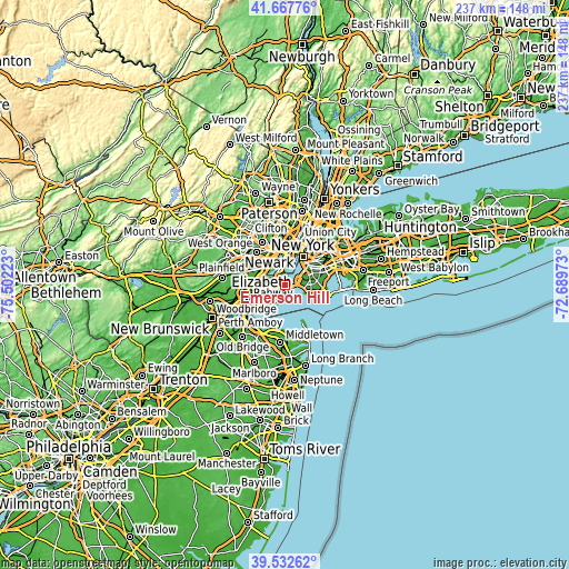 Topographic map of Emerson Hill