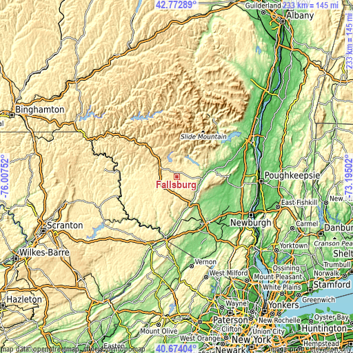 Topographic map of Fallsburg