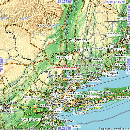 Topographic map of Fort Montgomery