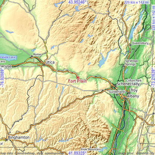 Topographic map of Fort Plain