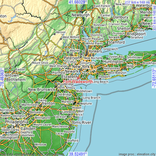 Topographic map of Fort Wadsworth