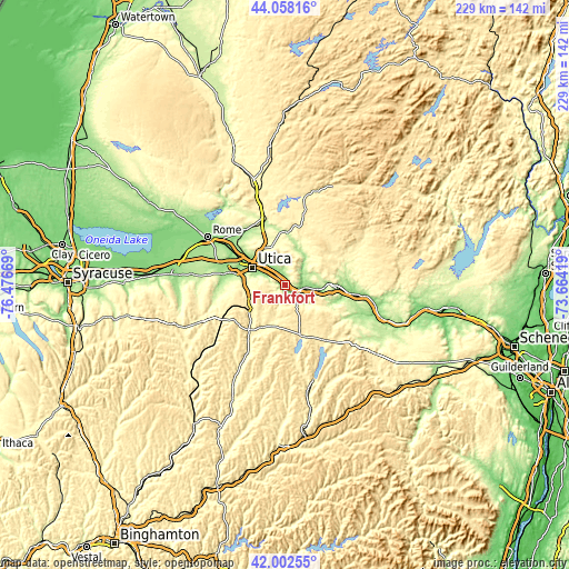 Topographic map of Frankfort