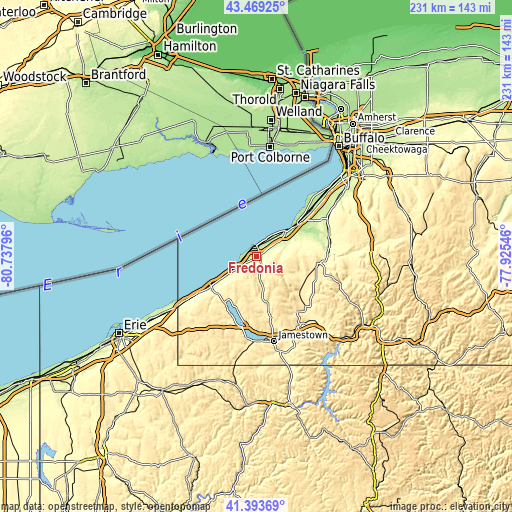 Topographic map of Fredonia