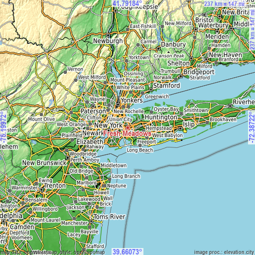 Topographic map of Fresh Meadows