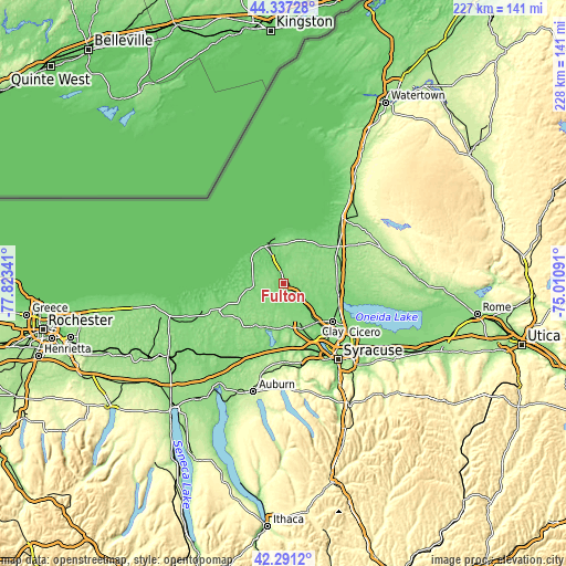 Topographic map of Fulton