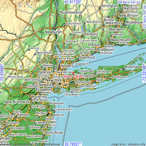 Topographic map of Glen Cove