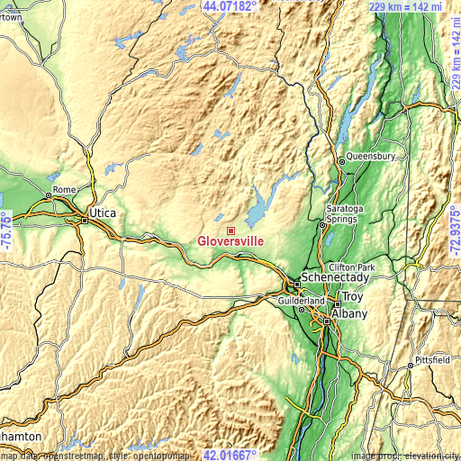 Topographic map of Gloversville